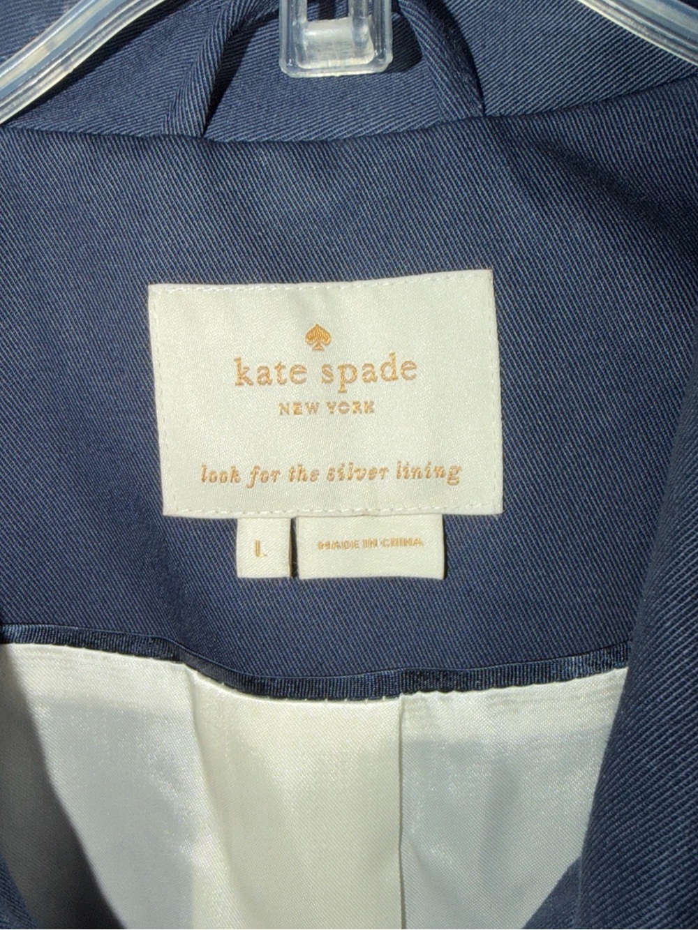 kate spade Navy and Cream Colorblock Trench Coat - Picture 2 of 6